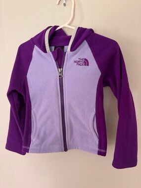 The North Face Girls' Two-Tone Purple Hooded Fleece Jacket